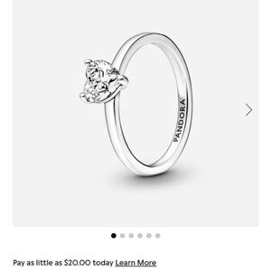 Pandora Silver Heart-Shaped Stone Ring